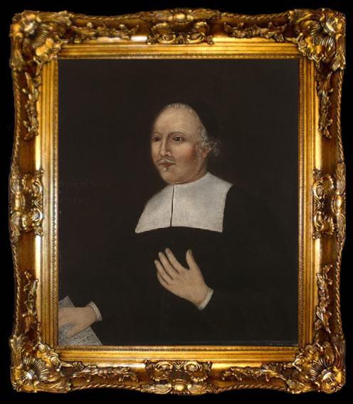 framed  Beardsley Limner Reverend John Davenport, ta009-2